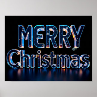 Frohe Weihnachten Luxus-Typografie Poster Papier H