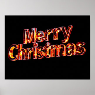 Frohe Weihnachten Luxus-Typografie-Poster Papier H Poster