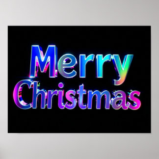 Frohe Weihnachten Luxus-Typografie-Poster Papier H Poster