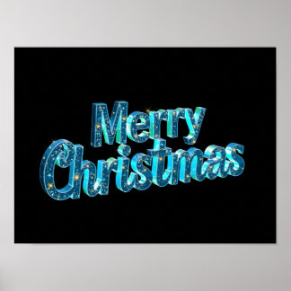 Frohe Weihnachten Luxus-Typografie-Poster Papier H Poster