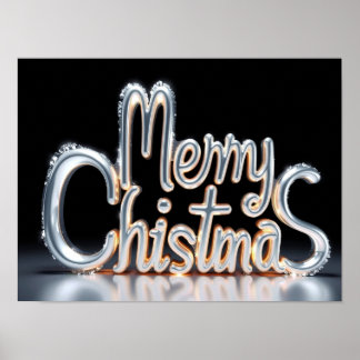 Frohe Weihnachten Luxus-Typografie-Poster Papier H Poster