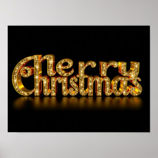 Frohe Weihnachten Luxus-Typografie-Poster Papier H Poster