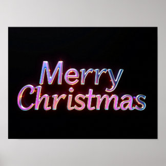 Frohe Weihnachten Luxus-Typografie-Poster Papier H Poster
