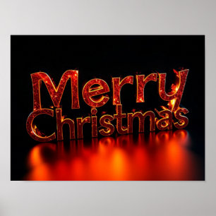 Frohe Weihnachten Luxus-Typografie-Poster Papier H Poster