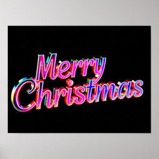Frohe Weihnachten Luxus-Typografie-Poster Papier H Poster