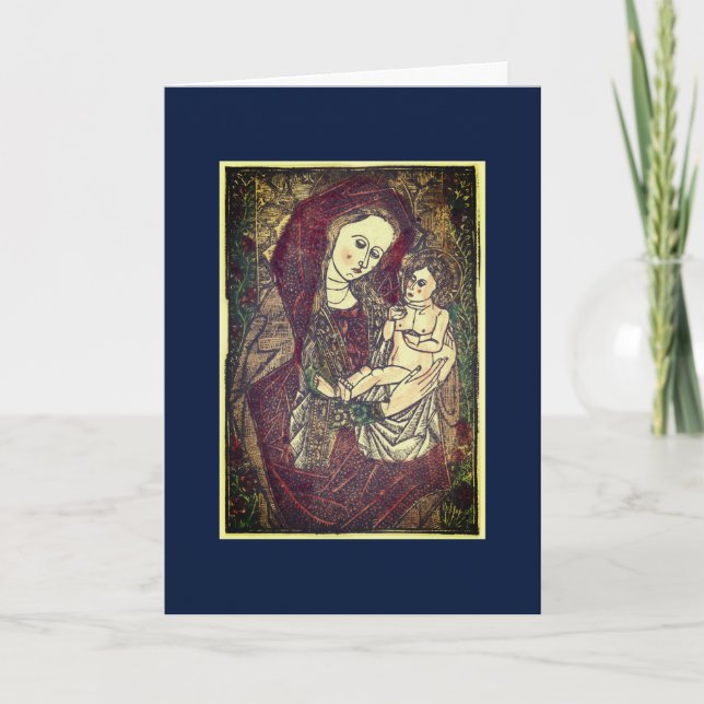 "FROHE WEIHNACHTEN" MADONNA & CHILD CHRISTMAS CARD (Vorderseite)
