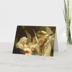 FROHE WEIHNACHTEN MADONNA UND KIND MIT ENGELN Kart Karte