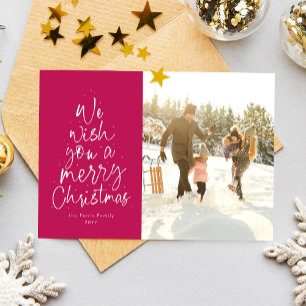 Frohe Weihnachten Magenta Rosa lustiges Familienfo