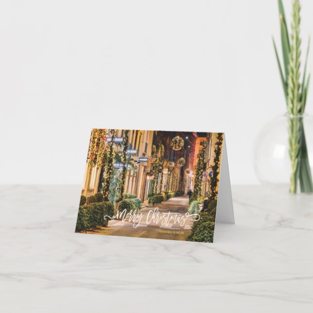 Frohe Weihnachten, Mailand, Italien Feiertagskarte (Vorderseite)