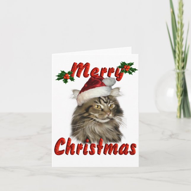 Frohe Weihnachten Maine Coon Cat (Vorderseite)