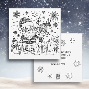 Frohe Weihnachten - Malbuch Weihnachtsmann und R