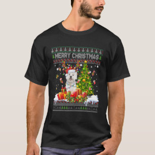 Frohe Weihnachten maltesischen Santa Xmas Tree Lig T-Shirt