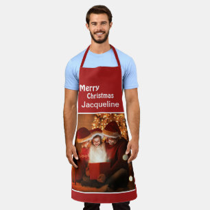 Frohe Weihnachten Mama Papa Familie Kind Foto Schürze