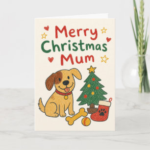 Frohe Weihnachten Mama von der Hund Karte
