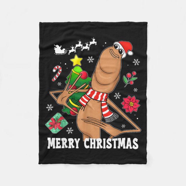 Frohe Weihnachten Marcus The Worm Lustig Unhinged  Fleecedecke (Vorderseite)