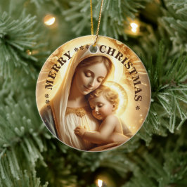 Frohe Weihnachten | Maria Jungfrau | Keramikschmuc Keramik Ornament