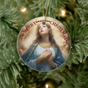 Frohe Weihnachten Maria Jungfrau Keramikschmuc Keramik Ornament