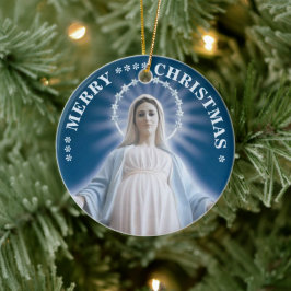 Frohe Weihnachten | Maria Jungfrau | Keramikschmuc Keramik Ornament