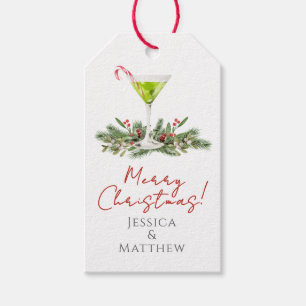 Frohe Weihnachten Martini und Mistelzweig Paare Geschenkanhänger