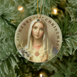 Frohe Weihnachten | Mary Jungfrau | KERAMIK Ornament