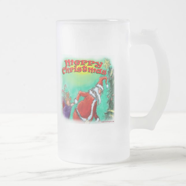 Frohe Weihnachten Mattglas Bierglas (Rechts)