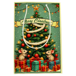 Frohe Weihnachten Mäuse viktorianischer Weihnachts Mittlere Geschenktüte