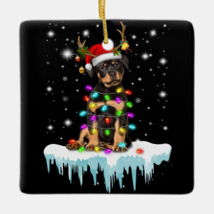 Frohe Weihnachten mein kleiner Rottweiler Keramikornament