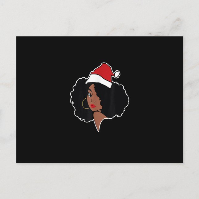 Frohe Weihnachten Melanin Black African American S Postkarte (Vorderseite)