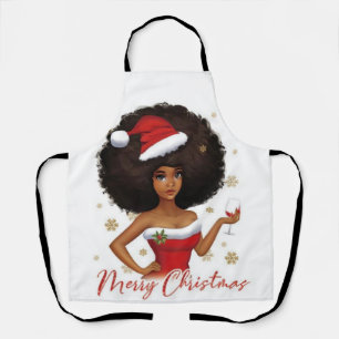 Frohe Weihnachten Melanin Frauen Black Girl Magic Schürze