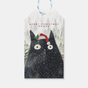Frohe Weihnachten Mensch Katzen Geschenk-Tags Geschenkanhänger