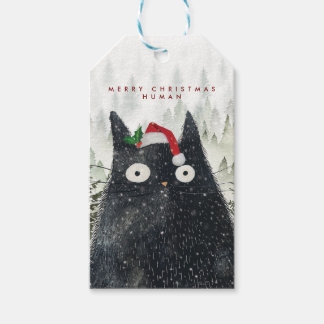 Frohe Weihnachten Mensch Katzen Geschenk-Tags Geschenkanhänger