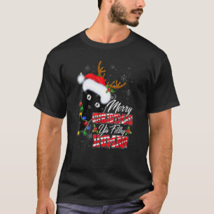 Frohe Weihnachten Mensch Rentier Santa Schwarze Ka T-Shirt