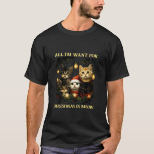 Frohe Weihnachten Meowy Katzenliebhaber Lustiges X T-Shirt
