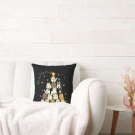 Frohe Weihnachten Meowy Weihnachtskatzenbaum Kissen