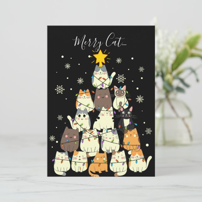 Frohe Weihnachten Merry Cat-Mas Cat Tree (Stehend Vorderseite)