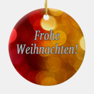 Frohe Weihnachten! Merry Christmas in German wf Keramikornament