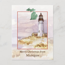 Frohe Weihnachten Michigan Leuchtturm Winterschnee