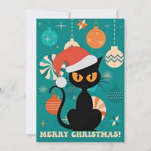 Frohe Weihnachten MidCentury-Modern-Katze mit Weih