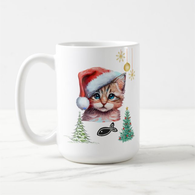 Frohe Weihnachten Miezekatze! Kaffeetasse (Links)