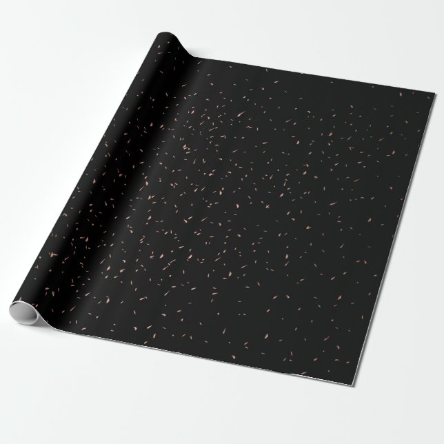 Frohe Weihnachten Mini Gold Star Muster in Schwarz Geschenkpapier (Ungerollt)