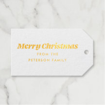Frohe Weihnachten Minimal Simple Foil Favor Tag