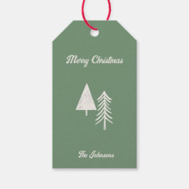 Frohe Weihnachten Minimal Weihnachtsbaum Blue Geschenkanhänger