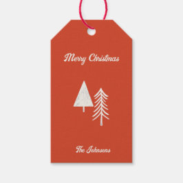 Frohe Weihnachten Minimal Weihnachtsbaum Red Geschenkanhänger