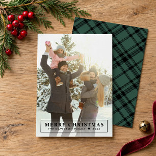 Frohe Weihnachten Minimales Foto mit Karorückseite
