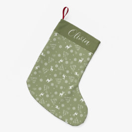 Frohe Weihnachten Minimalistisch Grün Kleiner Weihnachtsstrumpf