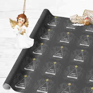 Frohe Weihnachten Minimalistisch Moderner Glitzer  Geschenkpapier