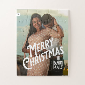 Frohe Weihnachten Minimalistisch und modern Foto Puzzle
