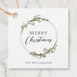 Frohe Weihnachten Minimalistischer Kranz Geschenkanhänger