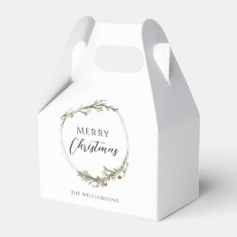 Frohe Weihnachten Minimalistischer Kranz Geschenkschachtel
