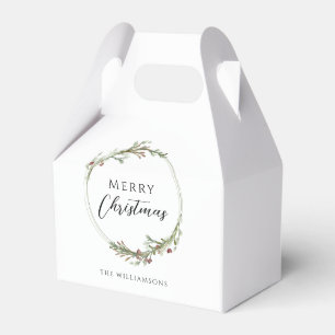 Frohe Weihnachten Minimalistischer Kranz Geschenkschachtel